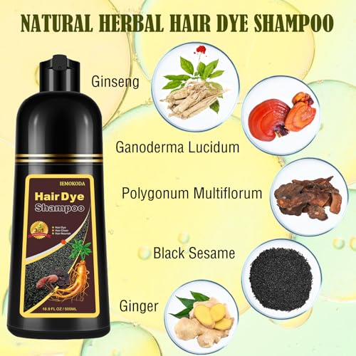 NCEPROHR Blonde Brown Hair Color Shampoo - Instant, Long Lasting Brown Hair Dye Shampoo 3 in 1 for Women & Men, Herbal Brown Shampoo, Easy to Use, Ammonia Free, Paraben Free, 16.90 Fl OZ
