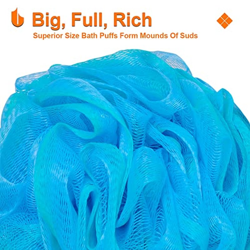 Urbanstrive Shower Bath Sponge XL 75g Soft Shower Loofahs Balls for Body Wash Men Women Bathroom Accessories, 1 Pack, Black