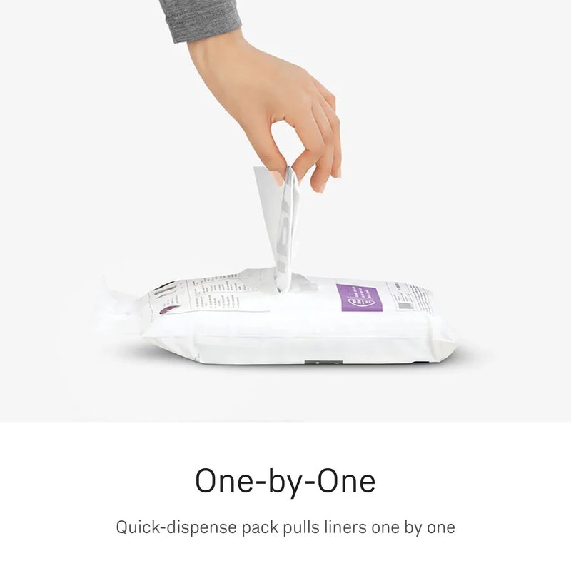 simplehuman Code B 150 Count Custom Fit Liners, Drawstring Kitchen Trash Bags, One-by-One Mess-Free Dispense, Extra Thick & Double Seamed, 50% PCR Plastic, 6 Liter / 1.6 Gallon, White