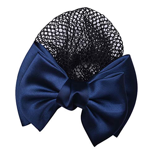 2 Pcs Bowknot Hair Snood Net Barrette Bun Cover Bow Hair Clip Xmas Gifts for Women Lady