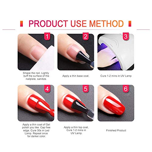 VENALISA 2Pcs Black White Gel Nail Polish Kit, Nail Gel Polish Set Soak Off UV LED Nail Art Starter Manicure Salon DIY at Home