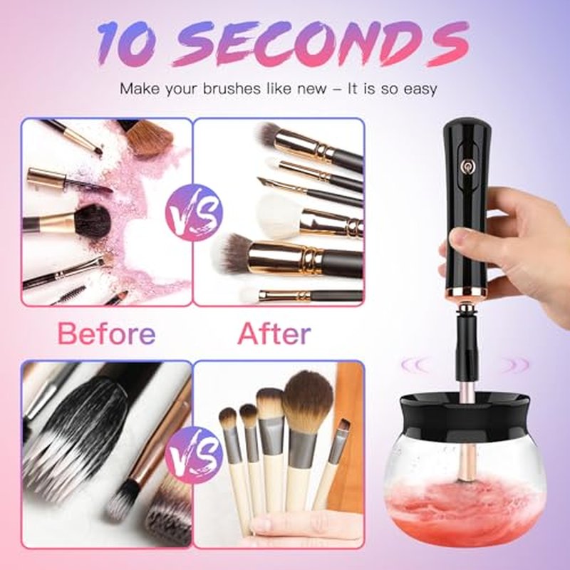 Makeup Brush Cleaner Machine - Super Fast Electric Makeup Brush Cleaner and Dryer - Quick Wash and Dry in Seconds - Suit for Most Makeup Brush Sizes
