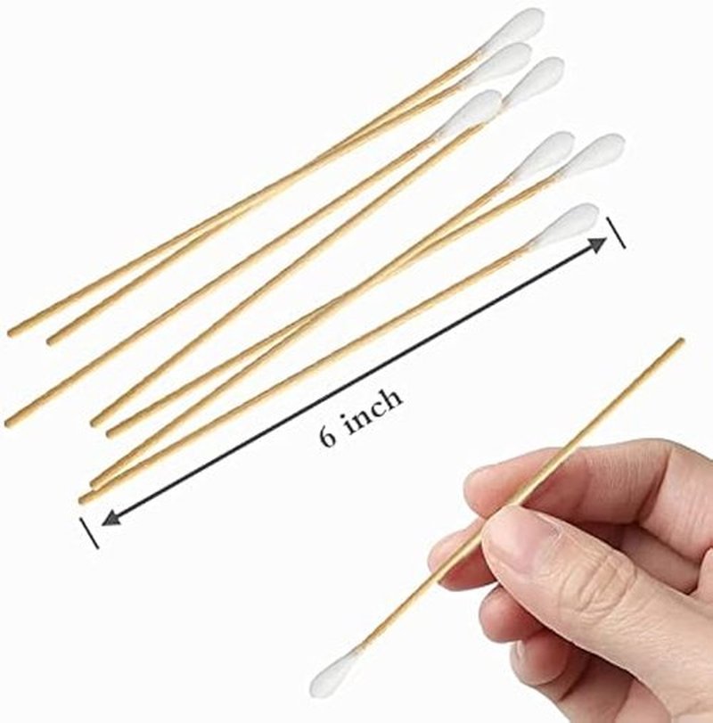 1000 Precision Long Cotton Swab - Pointed Cotton swabs 6 Inch- Biodegradable Bamboo Cotton Swabs - Versatile Cotton Tipped Applicators for Intricate Work Gun Cleaning Makeup Nails