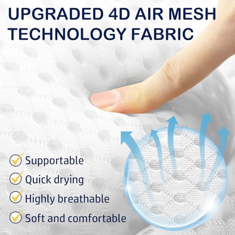 Full Body Bath Pillow Luxury Tub Pillow for Body Support 5D Air Mesh Fabric and 16 Non-Slip Suction Cups, Bath Pillows for Tub Spa Gifts for Women, Easy Clean, Perfect for Relaxing Baths(51" x 17")