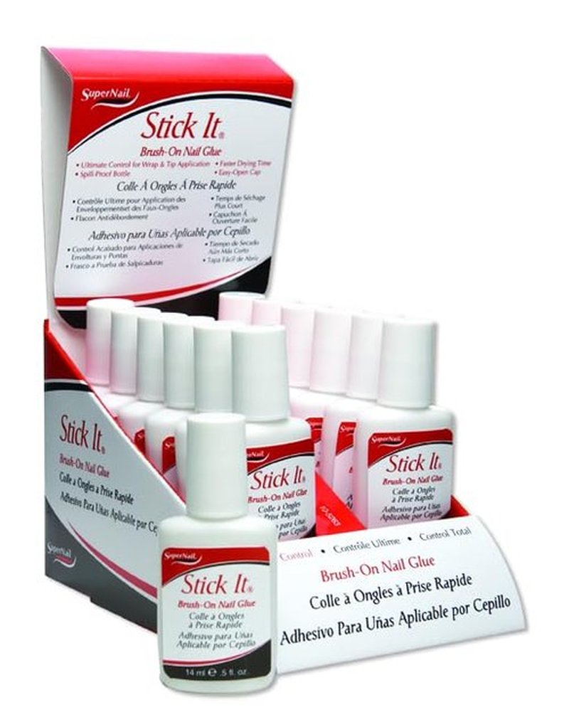 Super Nail Stick It Glue Brush-on, 0.5 Fluid Ounce