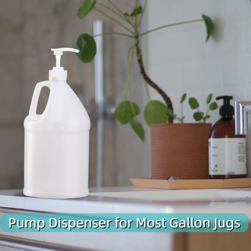 Gallon Pump Dispenser, Fits Most 1 Gallon Jugs and Containers 38/400 Pump Lid Top Replacement for Sanitizer, Lotion, Shampoo, Conditioner (6 Pack)