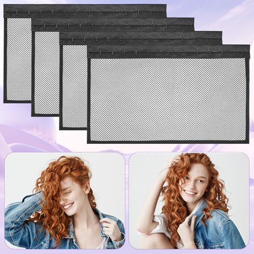4 Pcs Lock Curly Hair Stretcher and Length Maintainer 13 Inch Hair Stretchers for Natural Hairs Prevent Shrinkage Lock Hairs Styling Tools for Looser and Curly Wave Ringlets (Black)