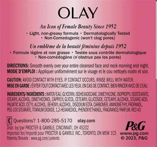 Olay Active Hydrating Cream Face Moisturizer, 2 Oz, Pack of 3