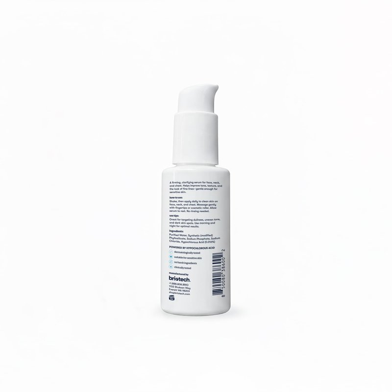 BRIOTECH Renew Serum, Hypochlorous Acid Mineral Gel, Soften Fine Line Appearance, Smooth Skin for Face, Neck, Chest, Spot Corrector, Soothe Redness, Vegan, 3.4 fl oz (2 Pack)