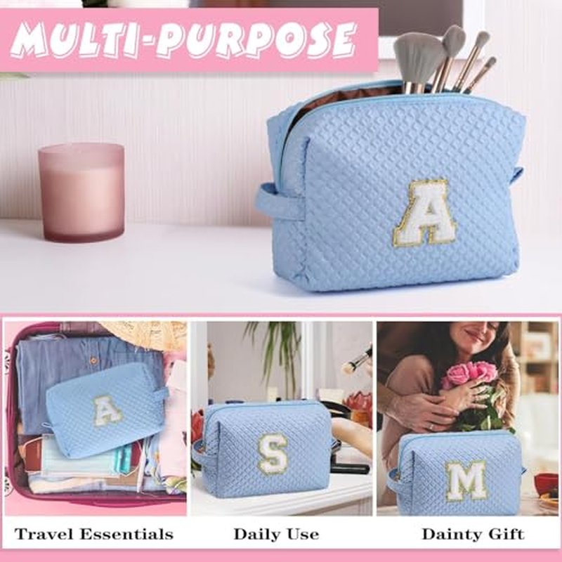 YOOLIFE Bridesmaid Gifts - Bridesmaid Proposal Gift Wedding Day, Bridal Shower Gifts, Maid of Honor Gifts, Bachelorette Party Decorations Favors, Initial Makeup Bag Cosmetic Bag Y
