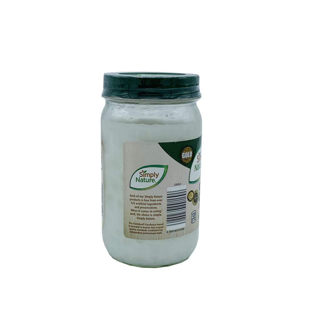Simply Nature Organic Coconut Oil Unrefined, Cold Pressed, Virgin Oil 14 fl oz