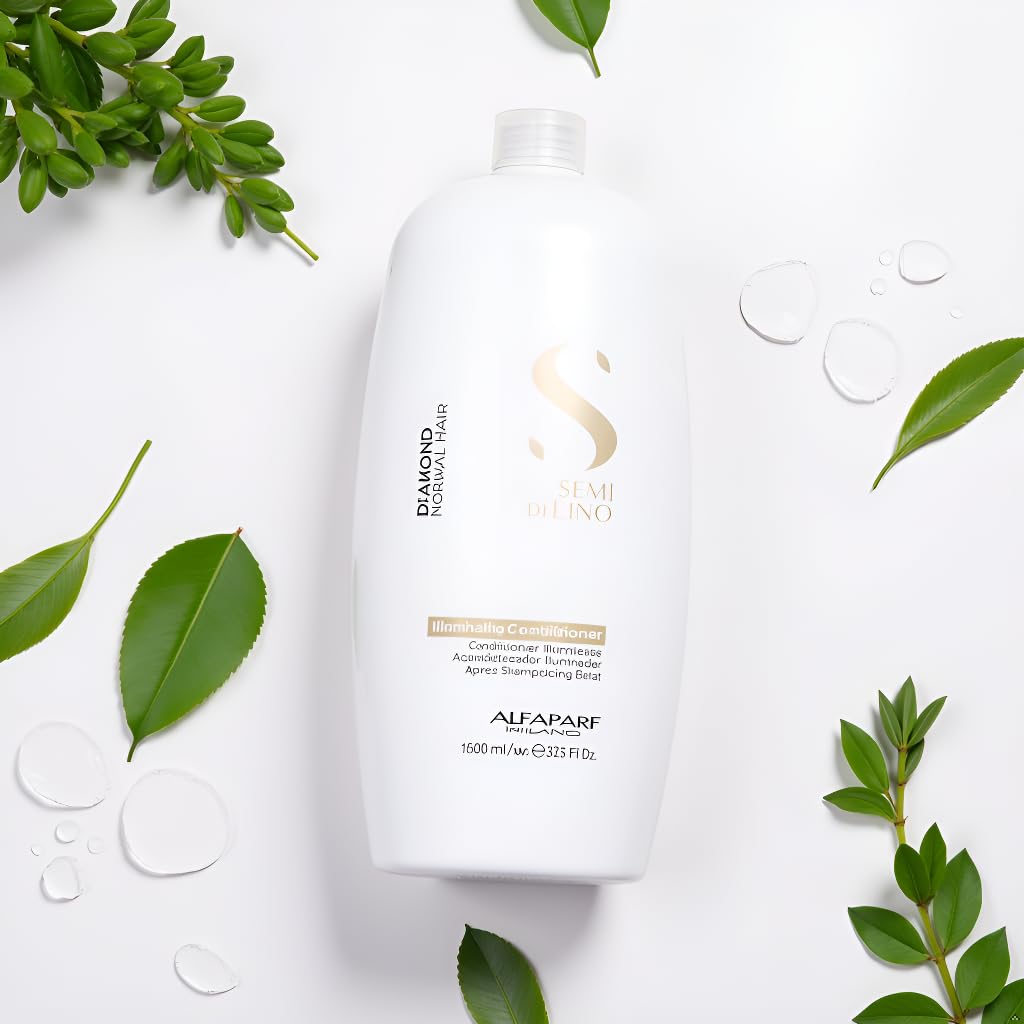 ALFAPARF MILANO Semi Di Lino Diamond Illuminating Conditioner - Moisturizing Conditioner For Normal and Color Treated Hair - Sulfate & Paraben Free Professional Hair Care