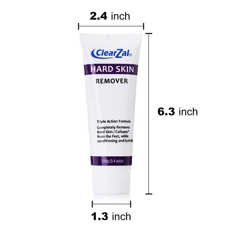 Clearzal Foot Cream For Hard Skin, Helps Calluses and Corn Removal While Leaving Soft Smooth Skin, Hydrating and Conditioning Triple Action Formula With Aloe Vera, 3.4 Ounce Tube