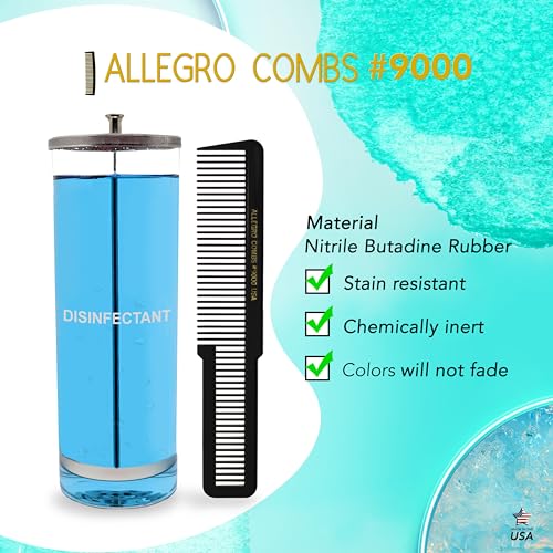 Allegro Combs 9000 Clipper Cutting Combs Blending Combs Fading Combs 6 Pk. (Black)