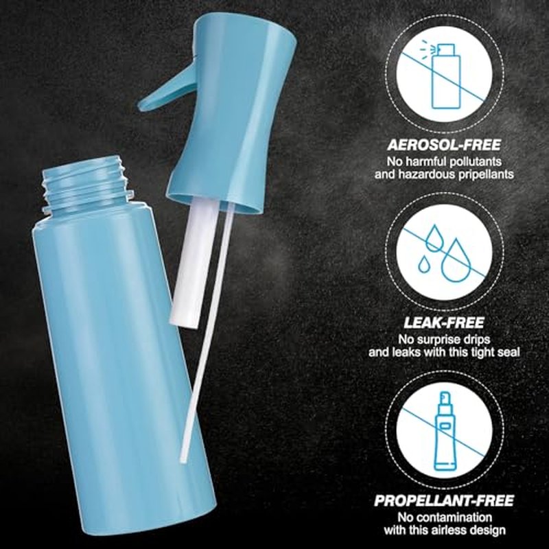Continuous Spray Bottle for Hair (10.1oz/300ml) 2 Pack Mister Spray Bottles for Cleaning Empty Ultra Fine Water Mist Sprayer for Hairstyling Plant Garden Curly Hair Etc (Baby Blue)