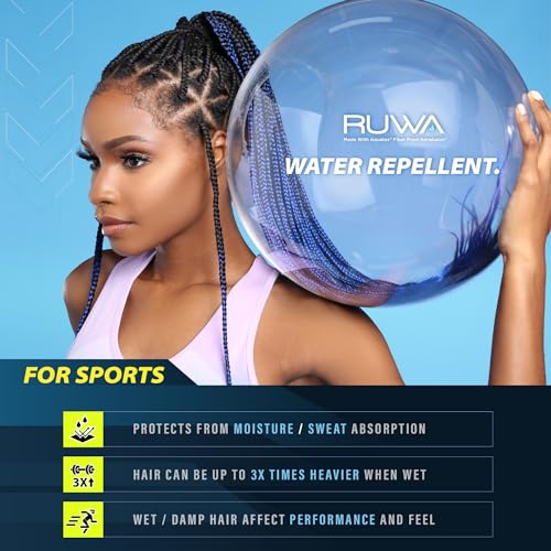 Sensationnel Ruwa prestretched braiding hair - 3x 48 inch water repellent kanekalon fast dry synthetic sports itch free (5 pack, 1 JETBLACK)