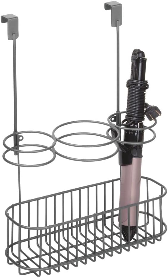 Hair Tool Organizer Basket - Over Cabinet Storage for Hair Dryers & Irons - Bronze
