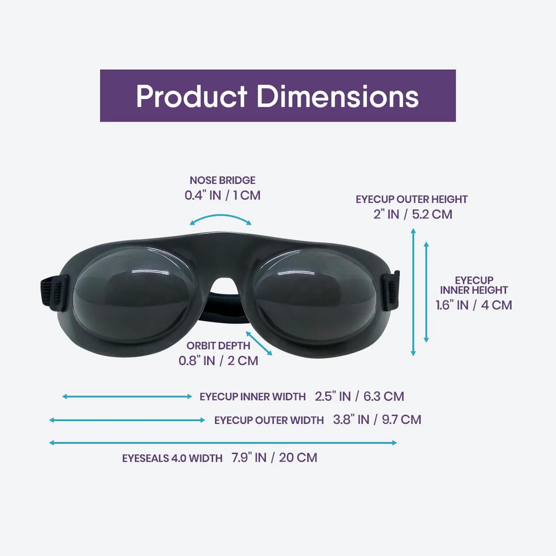 EyeEco Eyeseals Hydrating Sleep Mask, Charcoal - CPAP Compatible