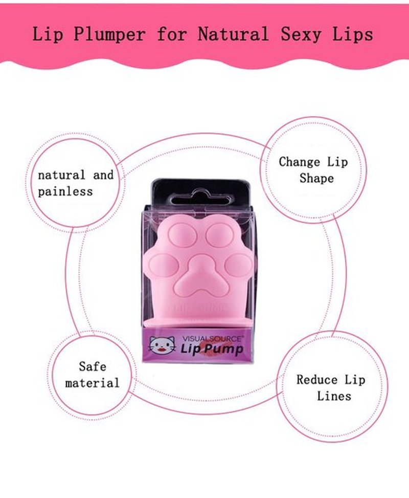 SFBBCLOZ Lip Plumper Cute Silicone Cat Paw Lip Pumper Device Quick Natural Lip Enhancer Tool Fuller Lip For Beauty Gadgets Sexy Lip Mouth (Pink)