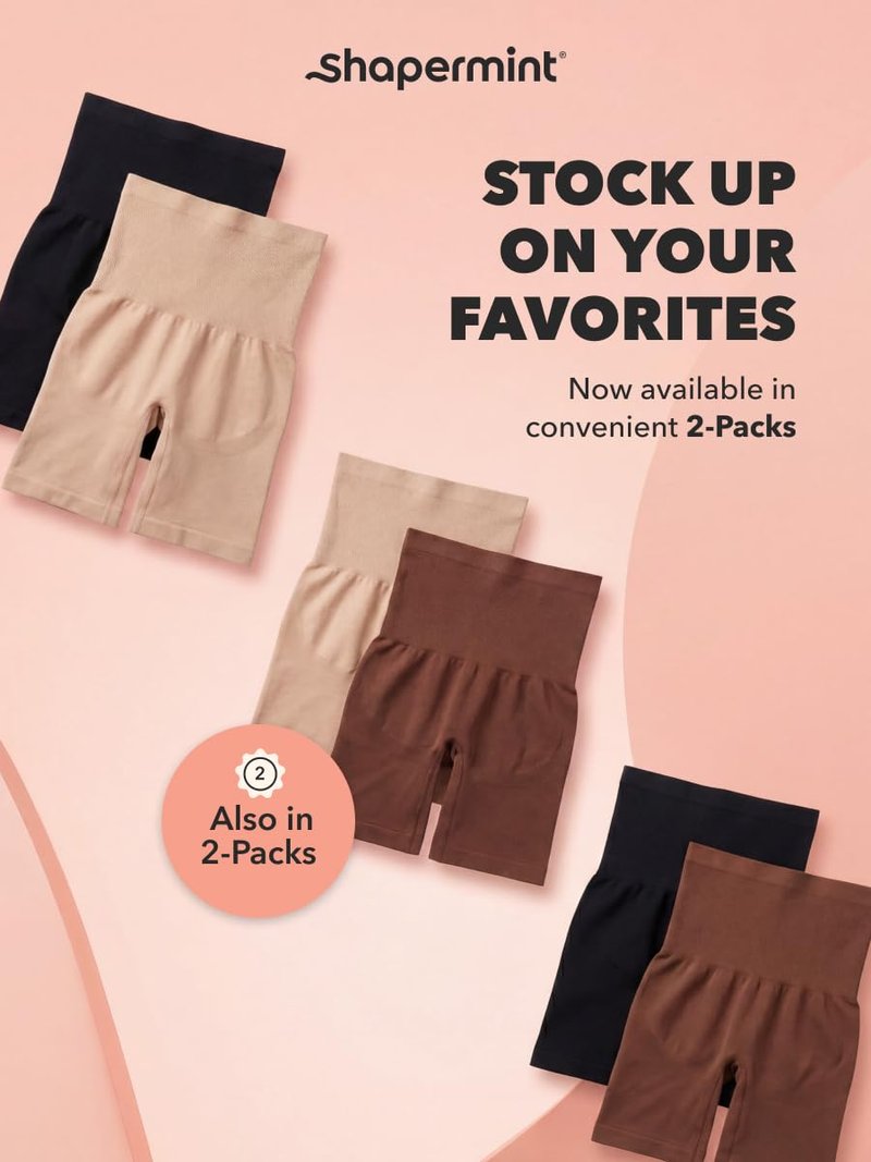 SHAPERMINT Shapewear for Women - High-Waisted Shapewear Tummy Control Shorts, Thigh Slimmer, Underwear for Women Nude