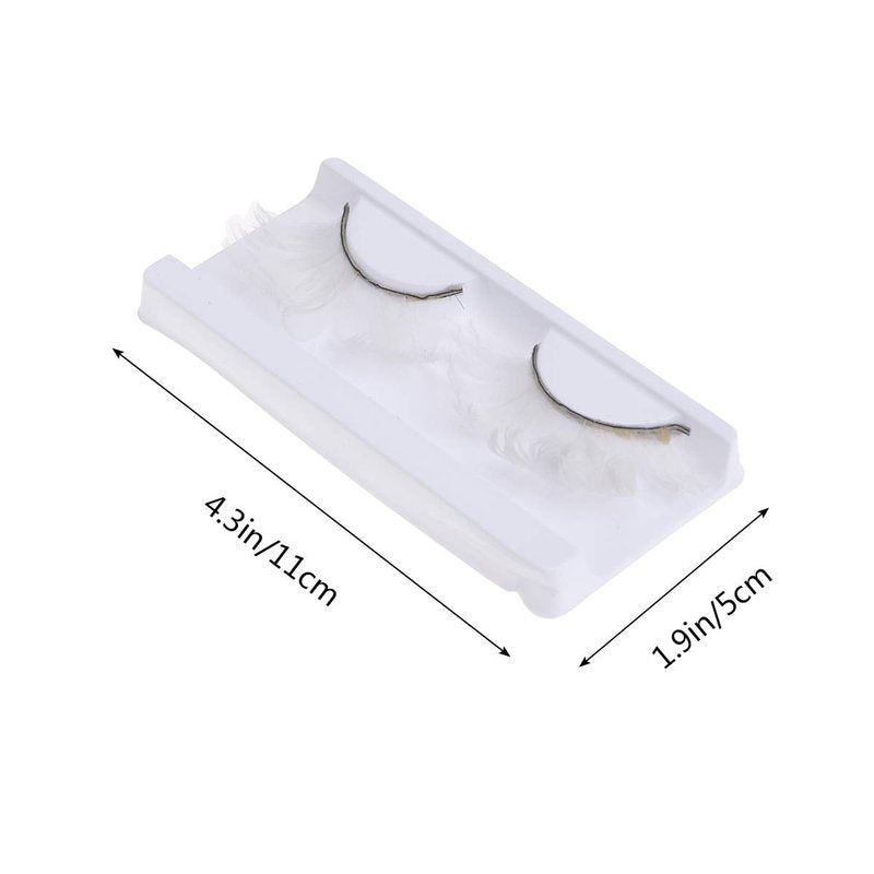 3 Pair False Eyelashes Fluffy White Eyelashes Extension for Halloween Party (White) False Lashes
