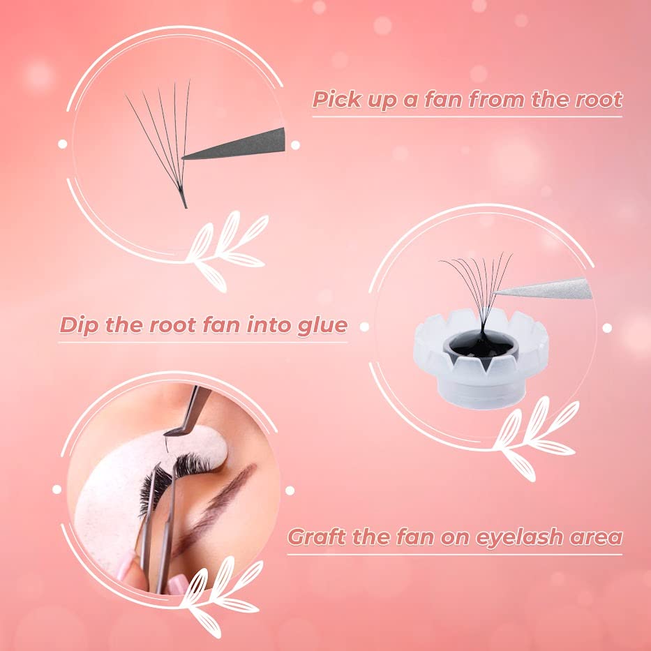 JINKGOLASH 500 Eyelash Extension Promade 4D to 16D Not Premade, Ultra Lash Fans 0.03/0.05/0.07mm Thickness, C D Curl Lashes, 8 - 16mm Length for Easy Volume Individual Eyelash Extensions Clusters DIY(5D-0.07-C (14mm))