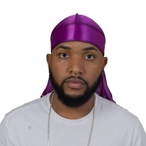 ForceWave Silky Durag for Men Wave Cap Satin Dorag for Men Women 360 Wave Purple