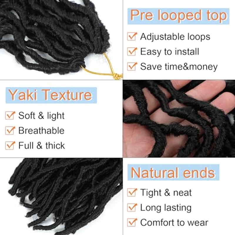 Short Soft Locs 10 Inch 7 Packs Color 4 Faux Locs Crochet Hair Pre Looped Soft Locs Crochet Hair For Black Women(10inch, 7 Packs, 4#)