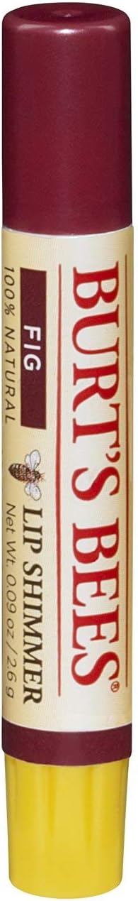 Burt's Bees Lip Shimmer, 100% Natural Moisturizing, with Peppermint Oil, Guava, 0.09 Oz - 6 Pack