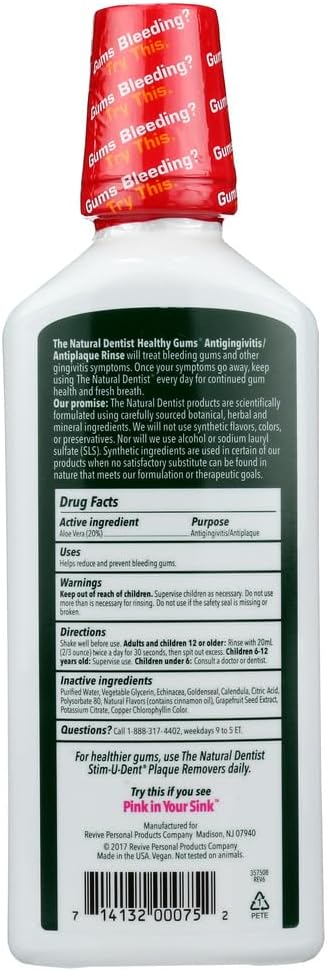 The Natural Dentist Antigingivitis Rinse, Peppermint Twist - 16.9 oz - 2 pk