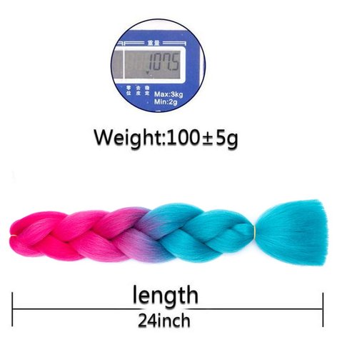 Xiaofeng Braiding Hair Extensions for Women 3 Packs 100g/Pack 24Inch High Temperature Ombre Jumbo Synthetic Braiding Hair for Twist Crochet Braids (24 Inch (Pack of 3), peach red-navy blue-3pcs)