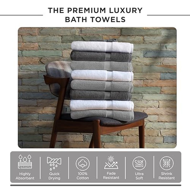 Villa Celestia 600 GSM 100% Cotton Bath Towel, Highly Absorbent, Plush, Soft, Quick Dry, White Towel, 1 Luxury Body Towel, Combed Cotton Bathtowel for Hotels, Salon, Spa, Bathroom, Shower, Pack of 1