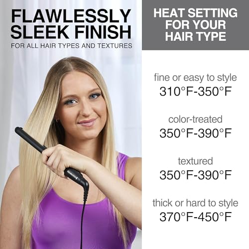 Remington 1/2" Flat Iron, Hair Straightener with Anti-Static Technology, 15-Second Heat Up & 60 Minute Auto Shut Off, 30% Longer Ceramic Floating Plates, Titanium + Ceramic Coating