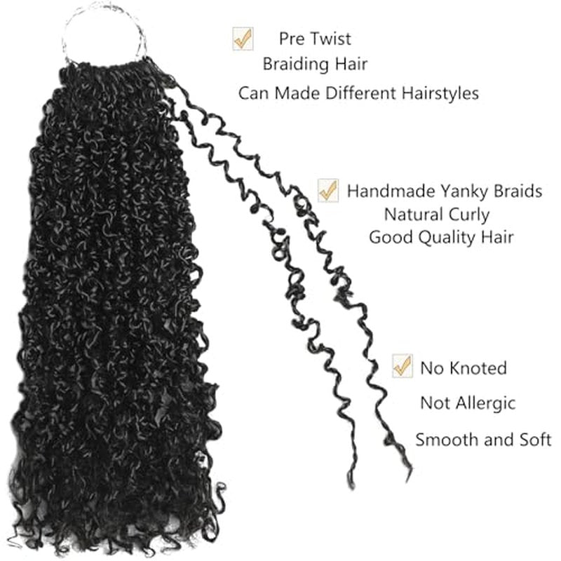 200 Strands Pre-looped Yanky Twist Crochet Hair 8 Packs Pre-twisted Curly Crochet Braids 10 Inch Short Brown Blonde Ombre Bohemian Yanky Twist Hair Crochet Braiding Hair Extensions for Women T1 30 27