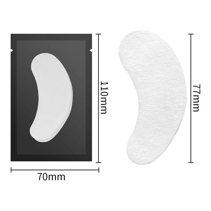 ANNAFRIS 100 Pairs Under Eye Patches Eyelash Extension,Lint Free Hydrogel Gel Eye Pads (Black)