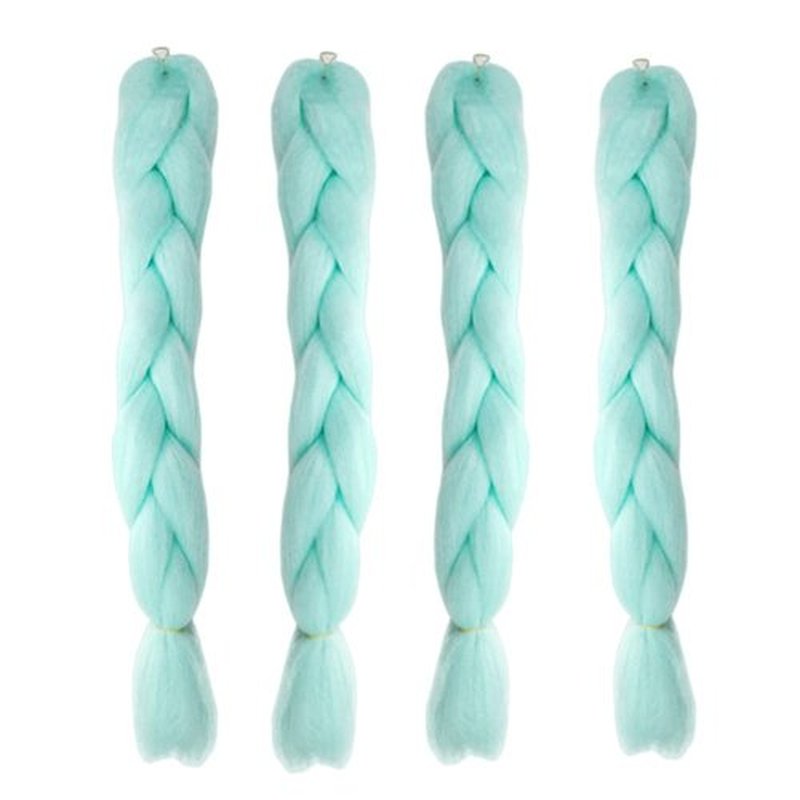 Glowing in Darkness Braiding Hair 400g Braiding Hair Jumbo Box Braids Hair Extensions Shining Jumbo Braids Hair Fluorescent Light in Darkness (Baby Blue)