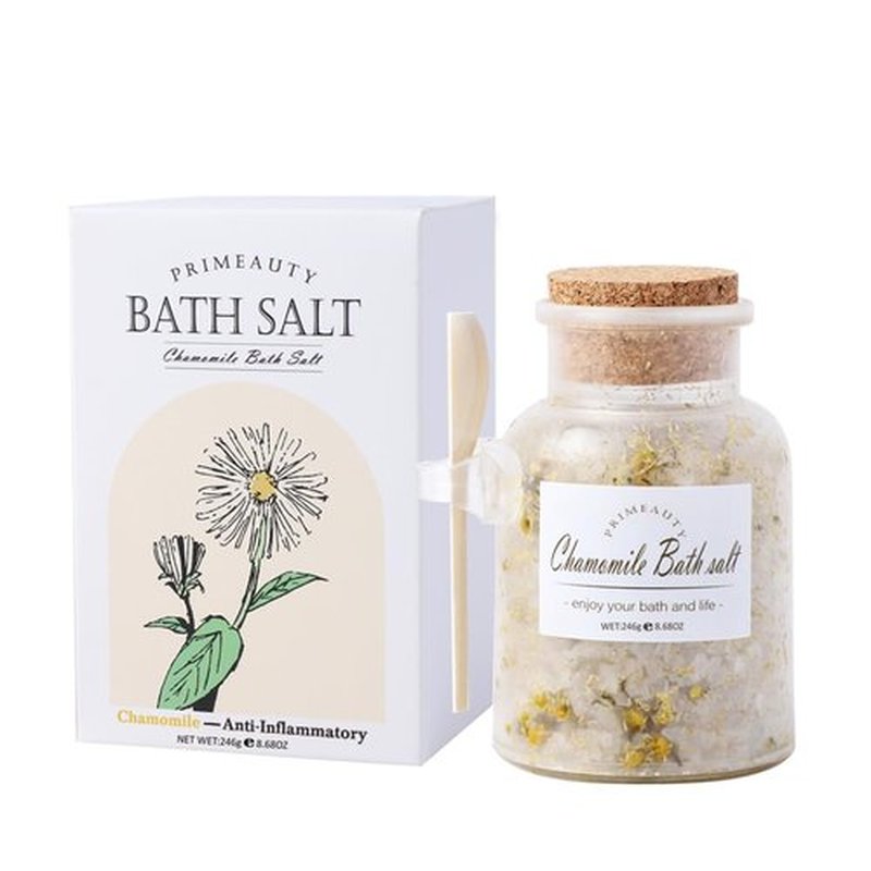 Primeauty 2PCS Ancient Minerals Organic Bath Salts for Women for Men Relaxing Magnesium Soak Dead Sea Salts for Soaking-Rose & Chamomile