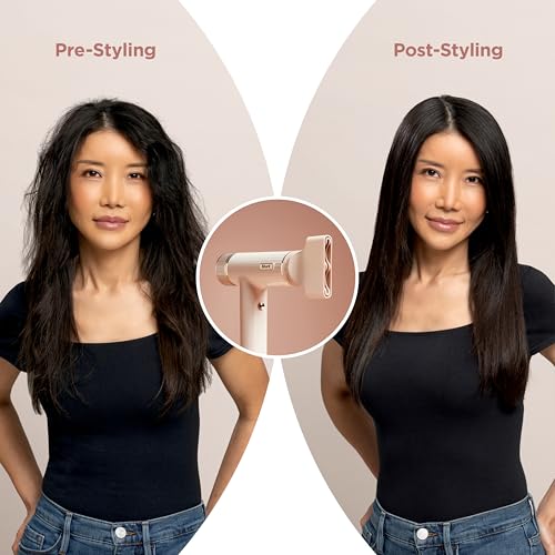 Shark Hair Dryer SpeedStyle RapidGloss Finisher and High-Velocity Dryer, Ionic Hair Blow Dryer with IQ Speed Styling and Drying Suite, No Heat Damage, Best for Straight and Wavy Hair, Silk, HD331