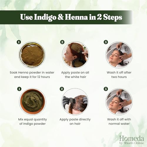 Indigo Powder for Hair Organic (7 oz - 200g) Pure Indigo Hair Dye Neela Powder, Indigofera Tinctoria Herbs - Color your Hair Black (0.45 lb)