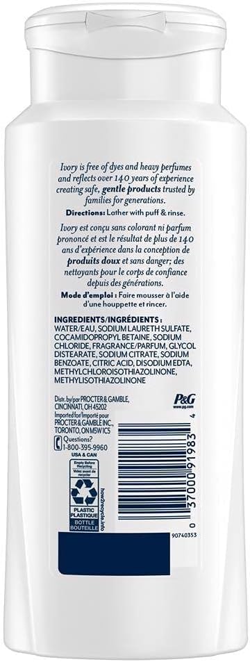 Ivory Body Wash 21 oz - Original Scent, Pack of 3 for Gentle Cleansing