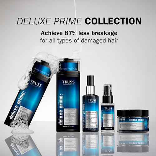 TRUSS Deluxe Prime Reconstructive Hair Oil for Damaged Hair - Split End Repair Treatment with Heat Protection & Frizz Control - Seals Cuticle for Strength & Softness (1 Fl oz)