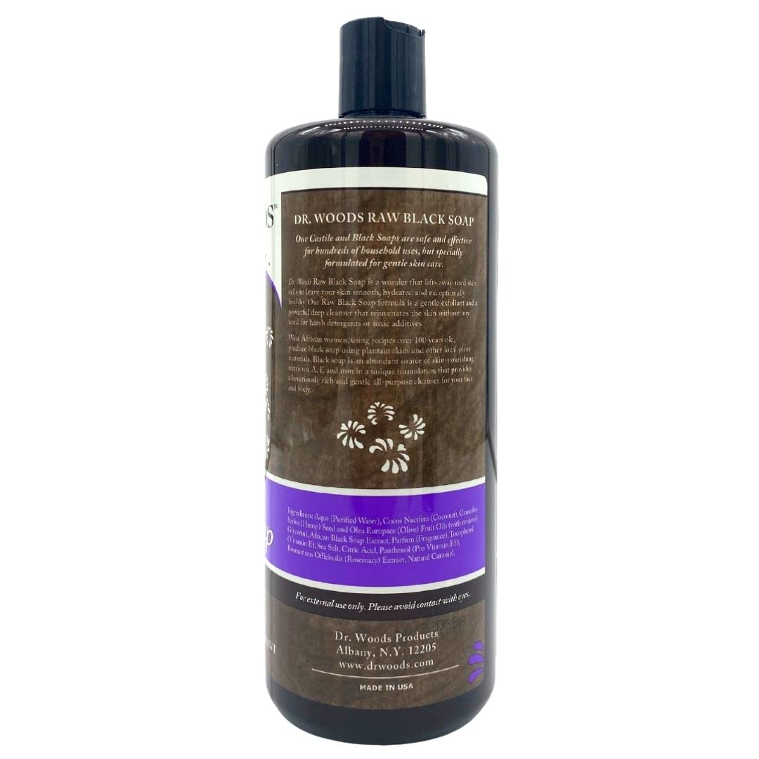 Dr. Woods African Black Castile Soap - Moisturizing Liquid, 32oz (2-Pack)