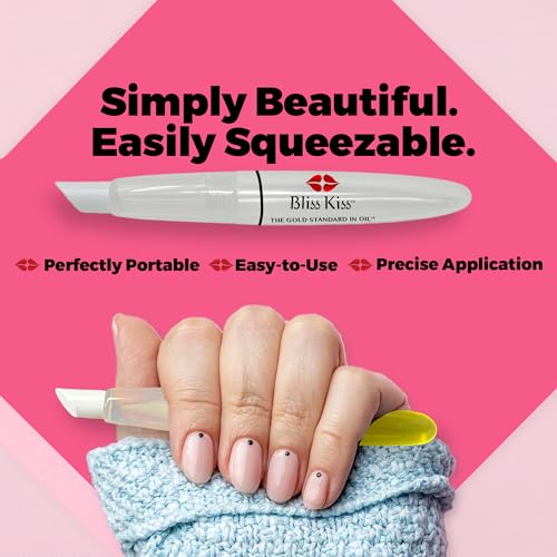 Bliss Kiss Refillable Cuticle Oil Pen for Nails - Empty 8 ml Squeeze Nail Oil Pen with brush applicator from 1-Pack