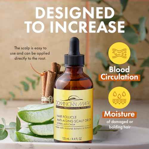 Dominican Magic Hair Follicle Anti-Aging Scalp Drop Hair Tonic with Rosemary and Cinnamon, Gotero Anti-Caida, Helps Stimulate Hair Growth, 2.01 Oz