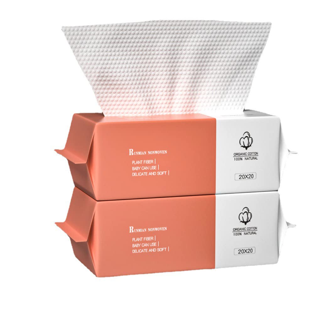Cotton Facial Dry Wipes 100 Count, Deeply Cleansing Disposable Face Towel Cotton Tissue, Multi-Purpose for Skin Care, Facial Tissue for Cleansing, Skincare and Makeup Remover,Make-up Wipes