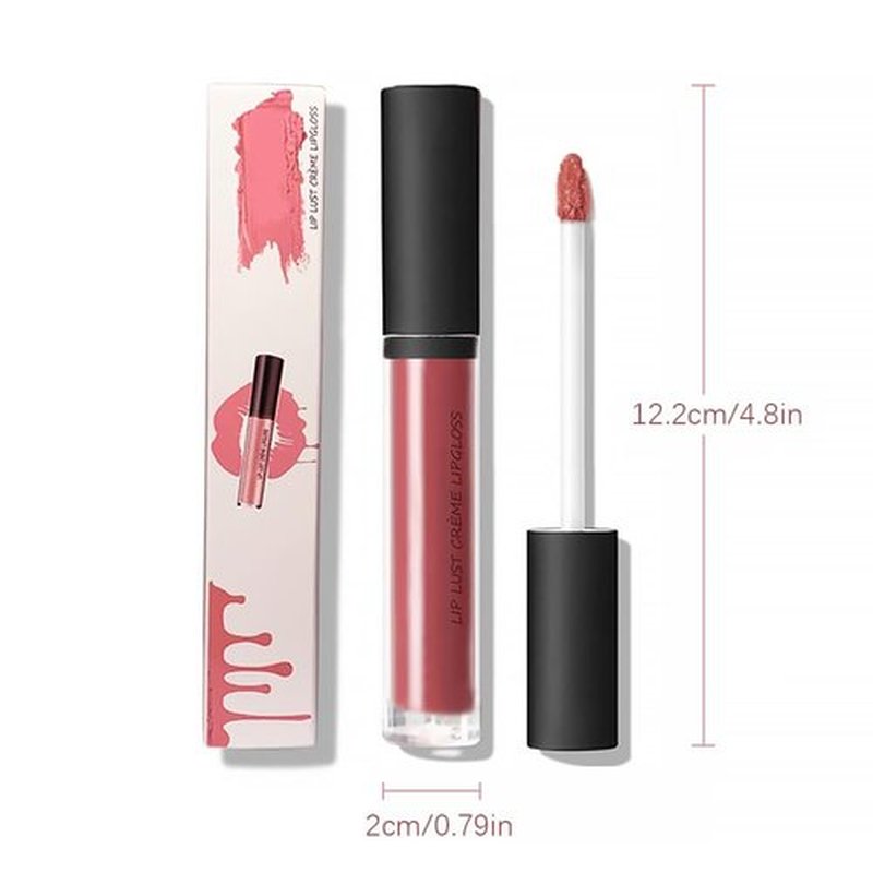 12 Color Cream Lip Gloss, 2025 New Long-Lasting Moisturizing Velvet Lip Lipstick, Waterproof, Non-Fading, Hydrating Lip Tint Natural Jelly Lipstick (04#, 1.3 Fl Oz)