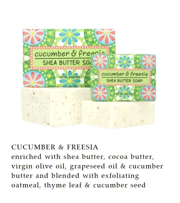 Garden Shea Butter Soap Bars - Cucumber & Freesia Scent - 6.4 Oz (3-Pack)