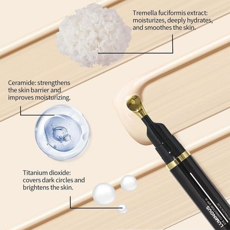 Luminous Eye Corrector Spf 41,Under Eye Concealers for Dark Circles, Drtmology Luminous Eye Corrector, Anti-Aging Tinted Eye Cream, Hydrating Eye Serum with Peach Undertone (2pcs Ivory White)