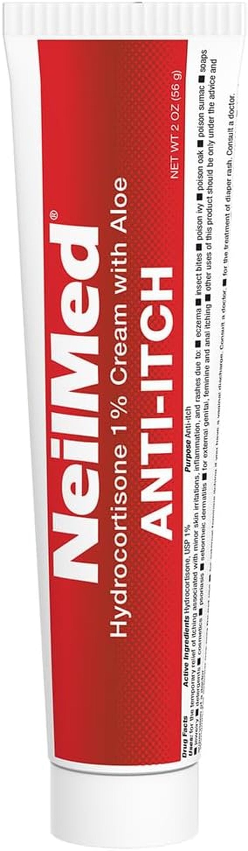 NeilMed Hydrocortisone 1% Anti-Itch Cream - Soothing Aloe Vera for Rashes & Skin Irritations | 2oz