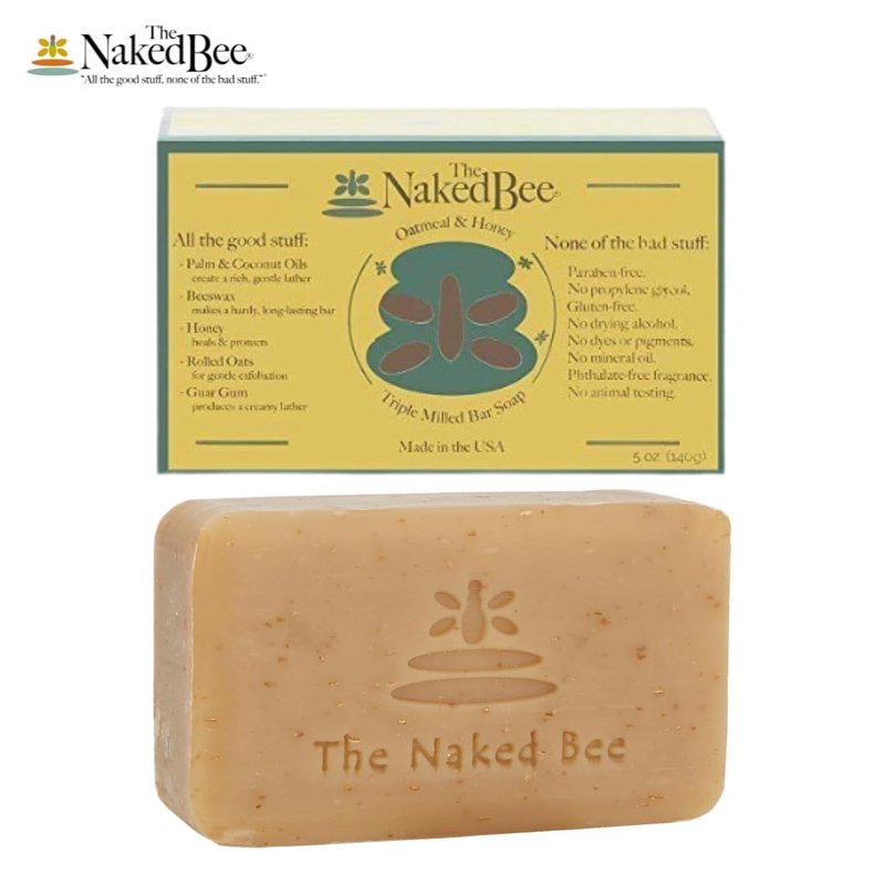 Naked Bee Oatmeal & Honey Soap - Triple Milled, 5 Ounce | 3 Pack, Orange Blossom Honey